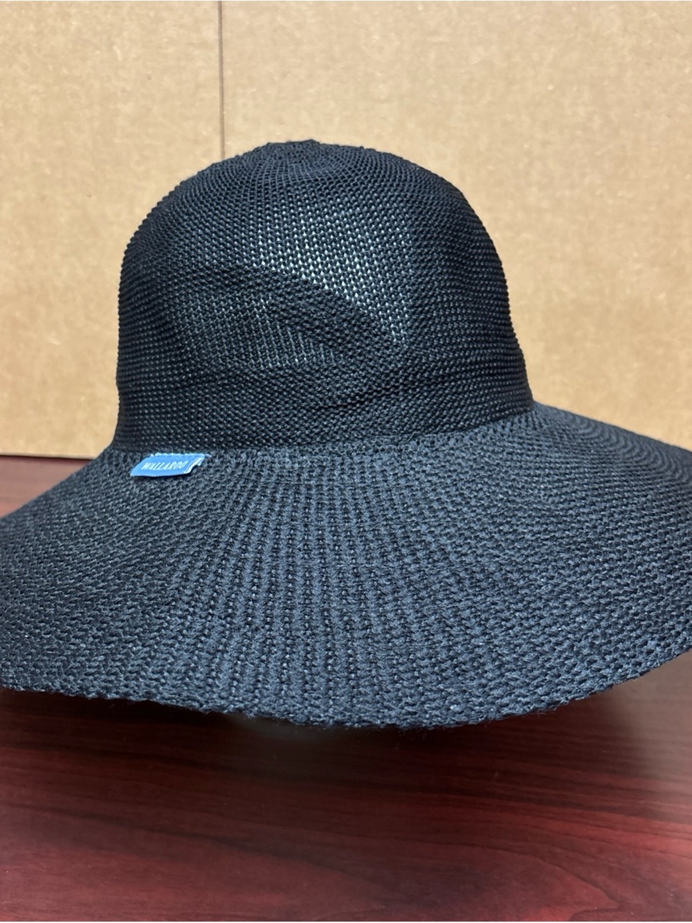 Wallaroo Hat Co Victoria Diva Black Woven Wide Brim Sun Hat O/S Packable Summer